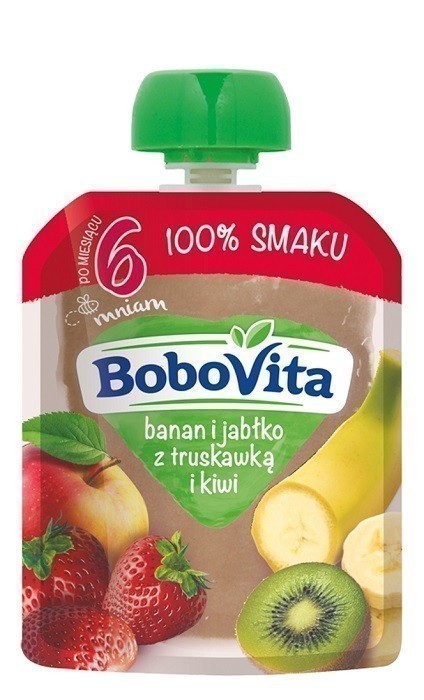 Bobovita Banan i Jabłko z Truskawką i Kiwi