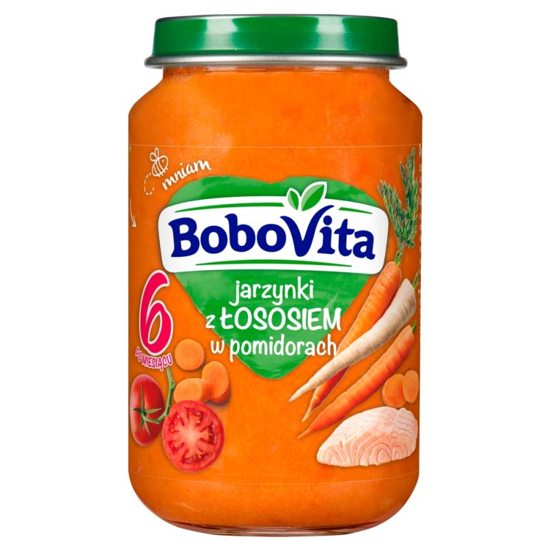 Bobovita Jarzynki z Łososiem w Pomidorach