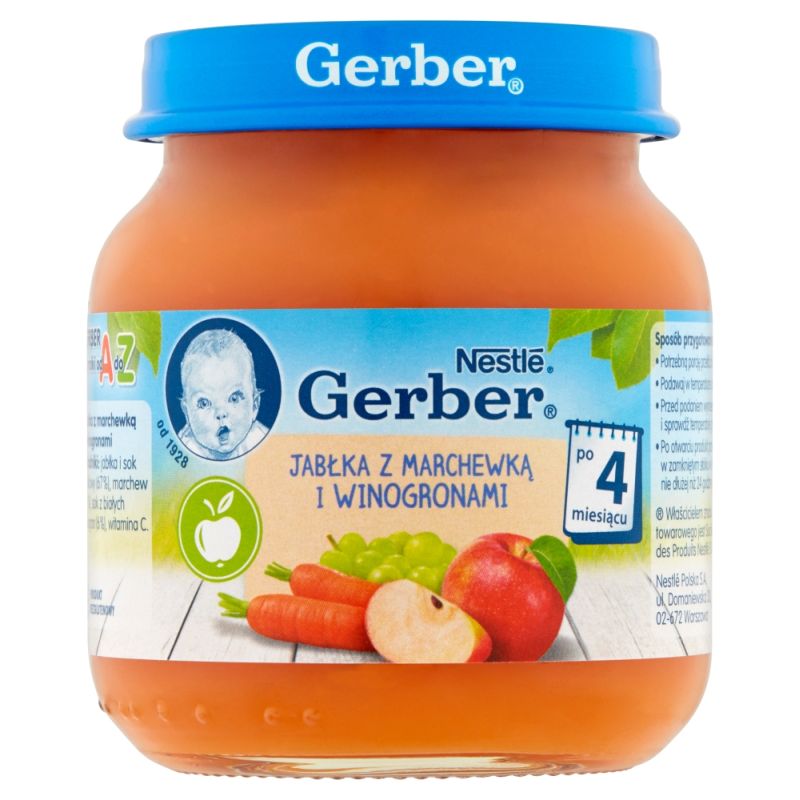 Gerber Jabłka z Marchewką i Winogronami