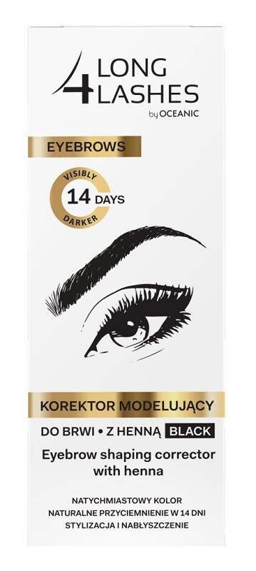 Long 4 Lashes Eyebrows Black
