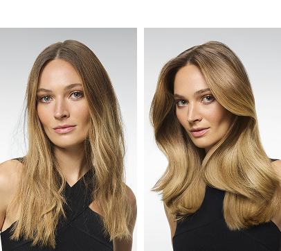 Porównanie efektów przed i po zastosowaniu Elseve Magiczna Moc Olejków od L’Oréal Paris – blond włosy.