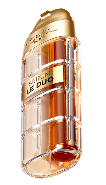 Opakowanie Serum Le Duo od Loreal Paris – widok lekko od dołu pod skosem