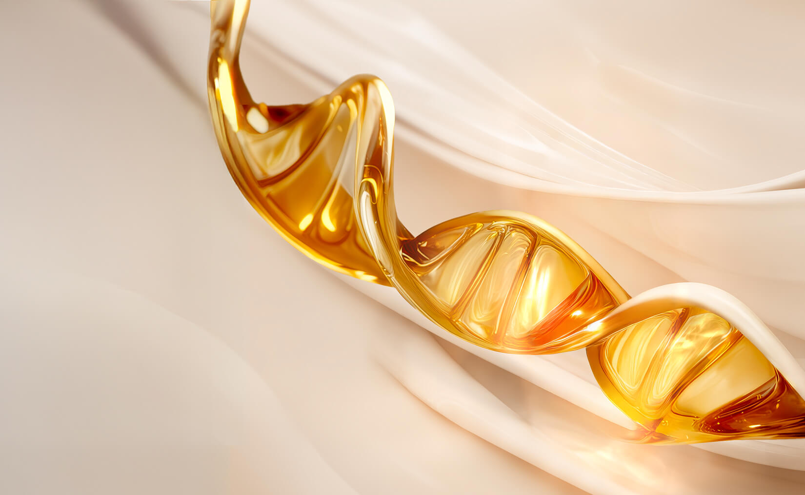 Kremowo-płynna formuła serum Le Duo w kształcie łańcucha DNA