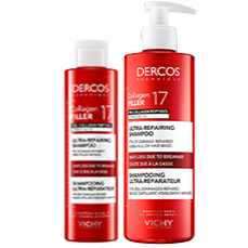 Opakowanie Ultra-regenerującego szamponu Dercos Collagen 17 Filler