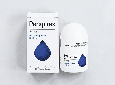 Perspirex Strong – antyperspirant roll-on z opakowaniem.